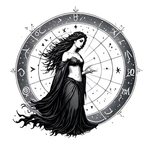 Virgo Zodiac Sign Constellation Goddess Surrounded