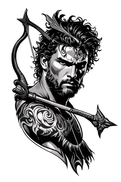 Hector Prince Of Troy With A Bow And Arrow Piercing