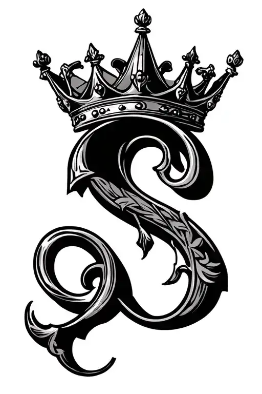S Letter With King Crown