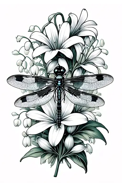 Dragonfly And Lily Of The Valley Bouquet