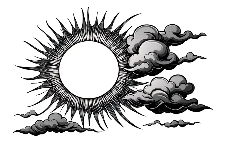 Sun Rays And Clouds Floating