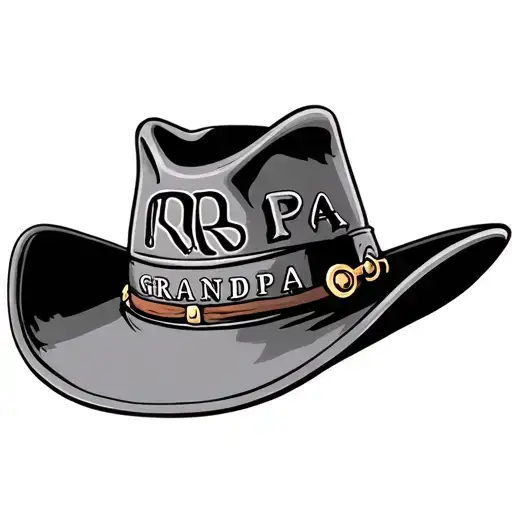 Cowboy Hat With Rb Initials That Says Grandpa