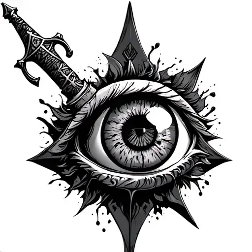 Dagger With Eyeball On Handle