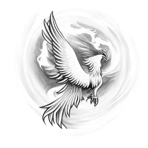 A Majestic Phoenix Rising From The Map Of Iran