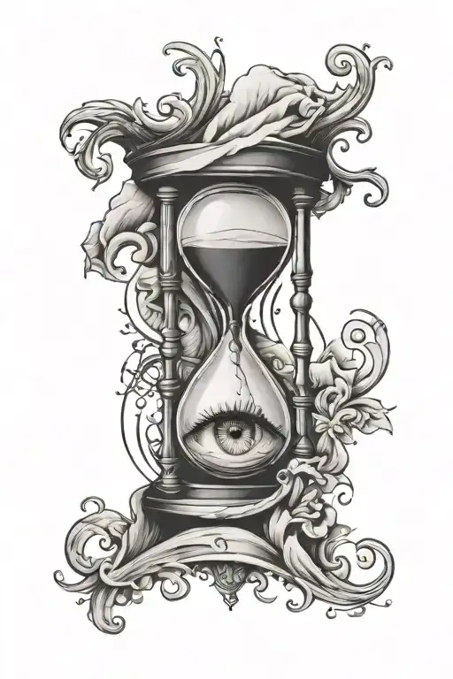 Hourglass With Crying Eye Inside
