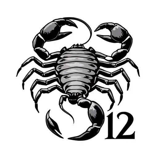 Scorpion With The Letter S And The Number 12 Subtly Integrated