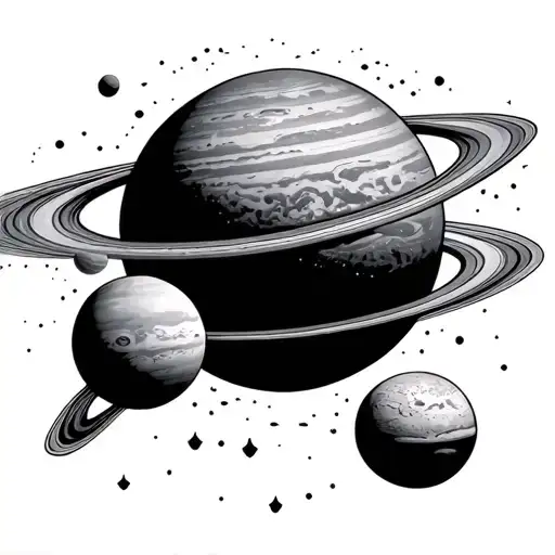 Fine Line Solar System Planets