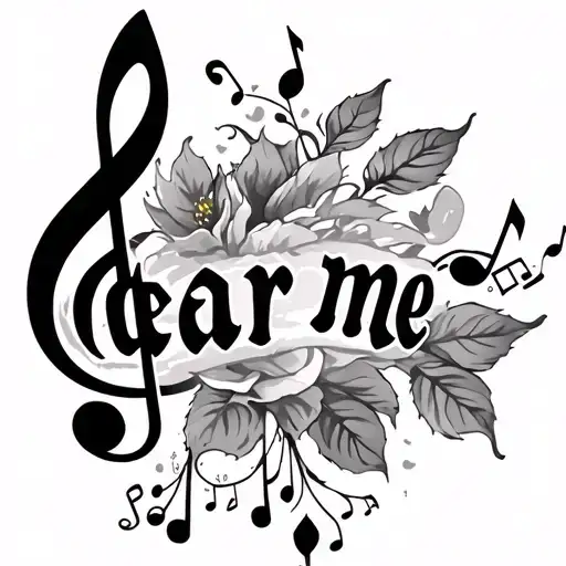 Design A Tattoo That Says Dear Me With A Music Note