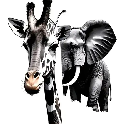 Half Giraffe And Half Elephant