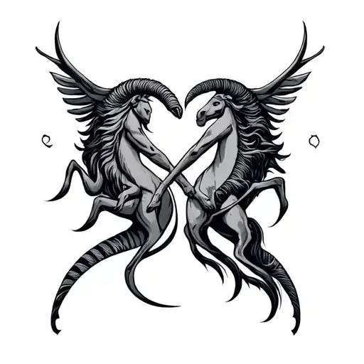 Virgo And Capricorn Intertwined Symbol Incorporated