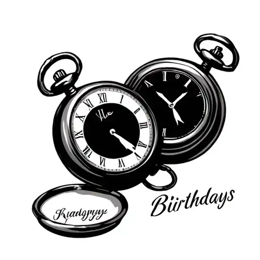 2 Pocket Watches For Two Kids Names And Birthdays