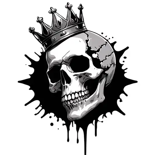 Broken Skull With A Crown Hanging