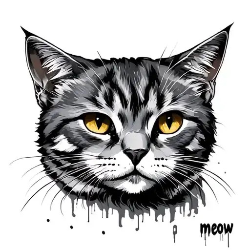 A Panel Block In The Background Like In Russia With A Grafitti On The One Side That Says 'Meow''