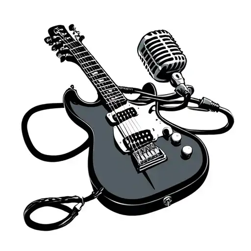 Guitar Wrapped By Microphone Cable