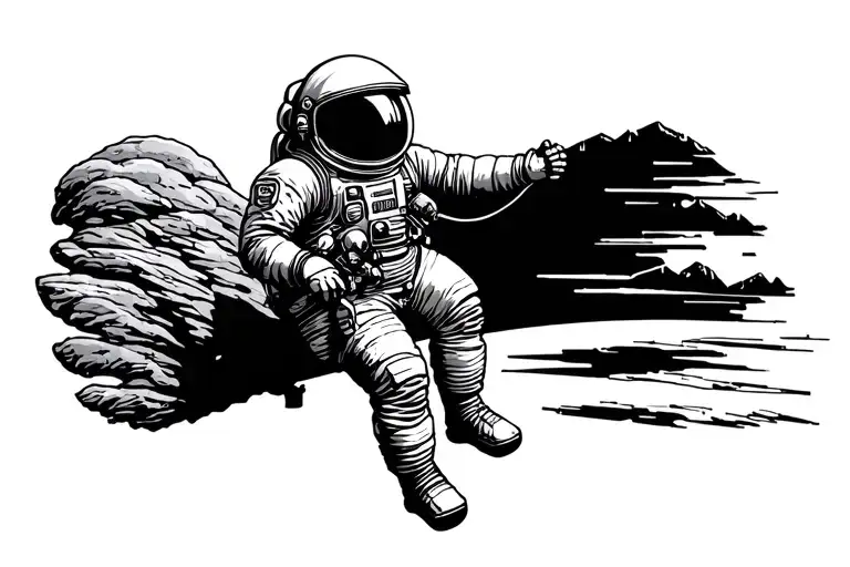 Explorer Astronaut Climbing Eternity