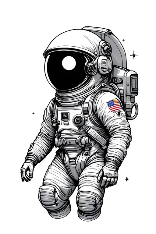 Single Fine Line Astronaut