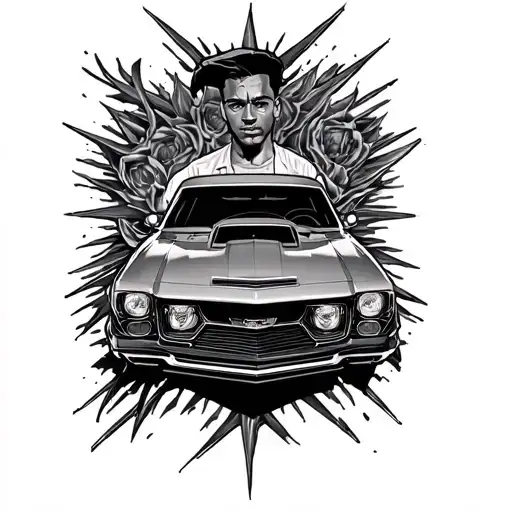 Full Back Tattoo Cars And Gangster Chest Piece
