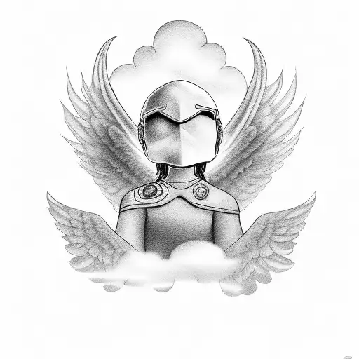 The Number 81 With Angel Wings On The Side Halo On Top And Clouds As The Background