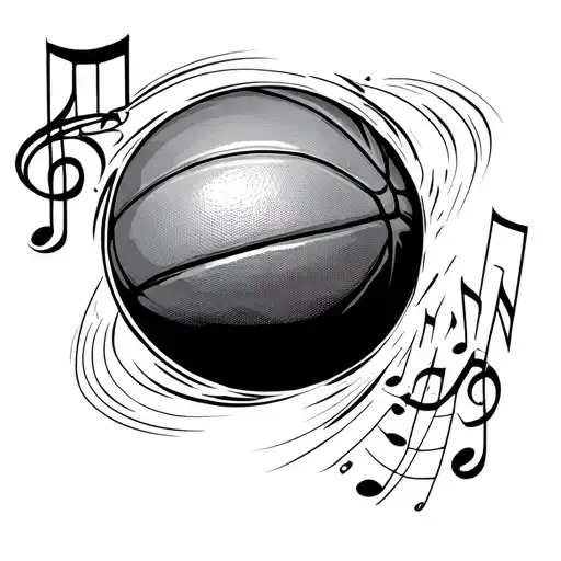 Basketball Smoothly Turning In To Music Disk