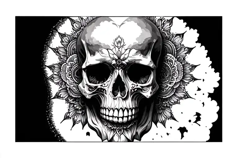 Mandala And Skull Surrounded