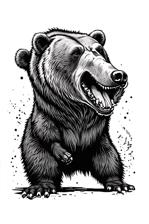 Grizzly Bear Ripping Thru Calf