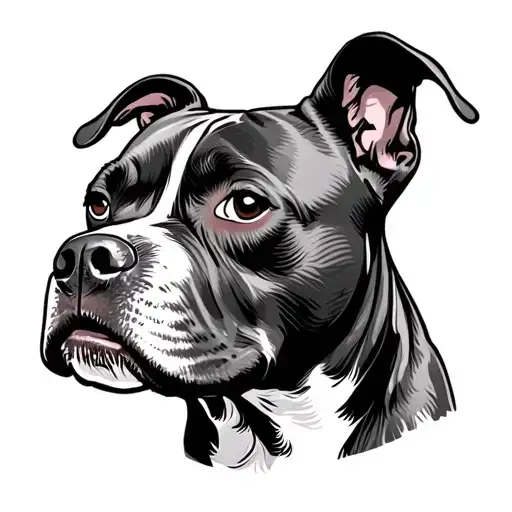 Simple Outline Of A Pitbull Dogs Ears