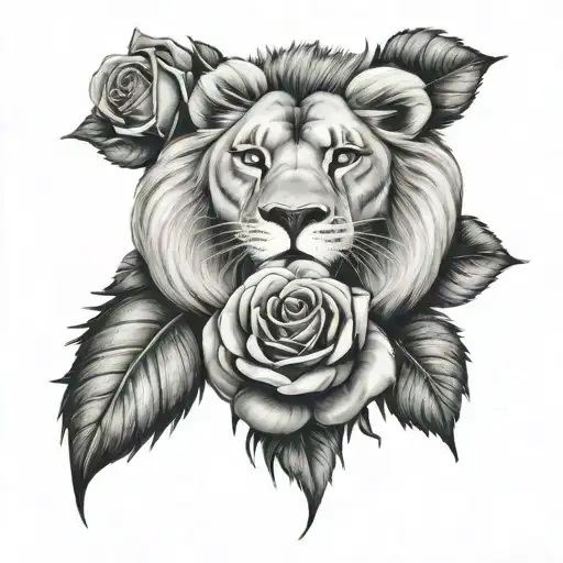 Roses And Lion Eyes On Forearm