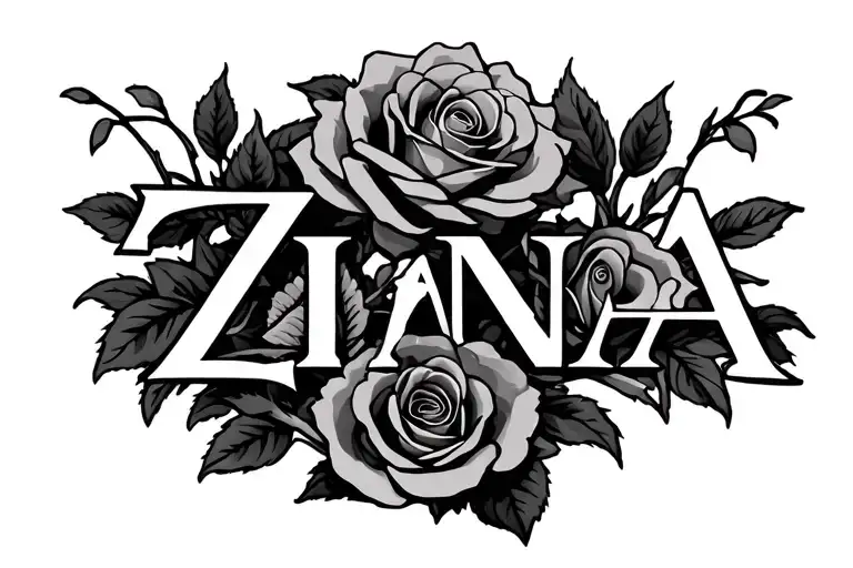 Ghe Word Ziana With 3 Roses