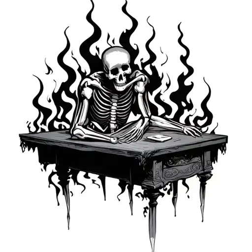 Tables Burning Skeleton Suffering