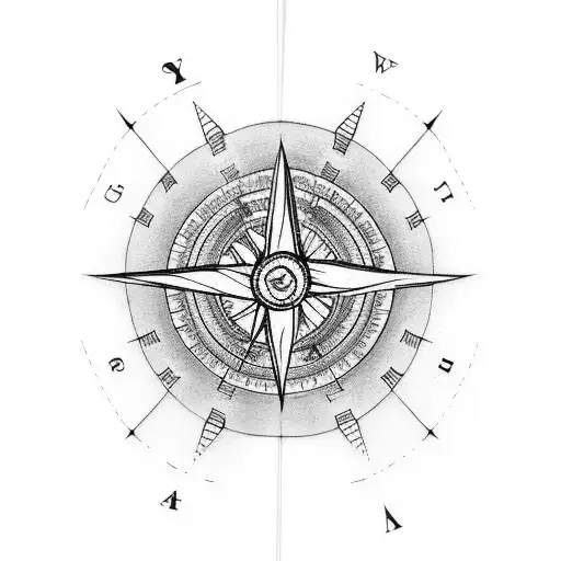 Semicolon Shape Tattoo Top Dot Is Compass And Bottom Comma Is Feather Pen