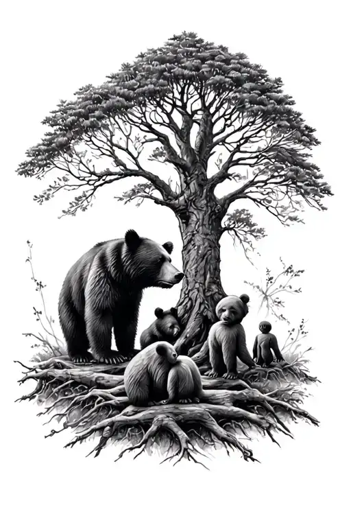 Bear Watching Over Family Tree