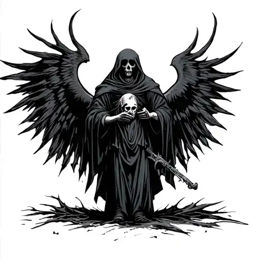 A Kid Distance Away From Everyone But The Reaper Holding