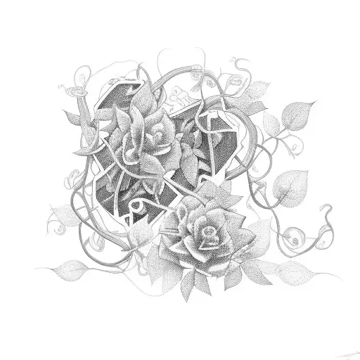 A Gaming Controller Intertwined With Vines And Flowers