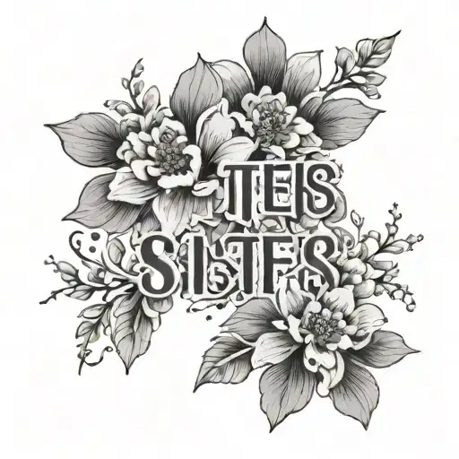 Korean Word For Sisters Written On Flowers Growing Together