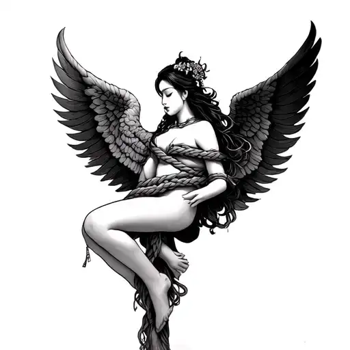 Asian Angel Tied In Rope