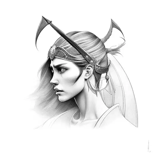 Side Profile Female Warrior