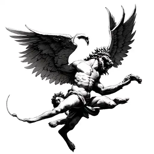 Typhon Killing Greek Gods Olympus Watching Icarus