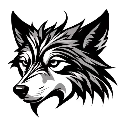Tribal Wolf Silhouette