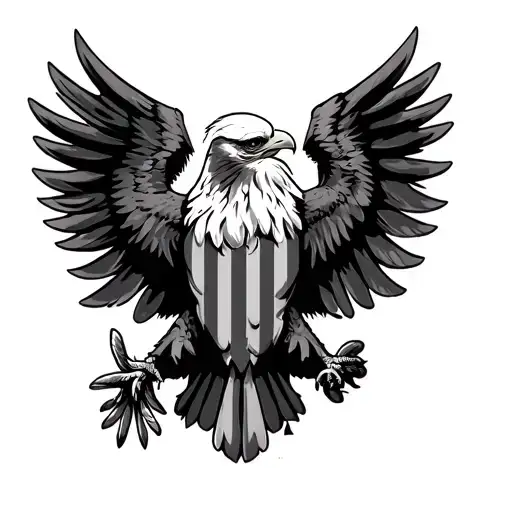 Polish Eagle American Flag