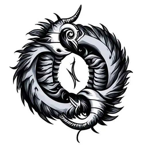 Virgo And Capricorn Intertwined Symbol