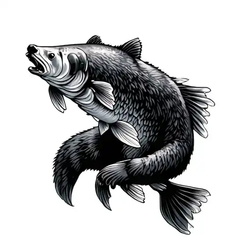 Bear Fighting A Fish