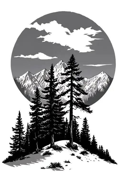 Colorado Outdoor Scene With Trees And Mountains