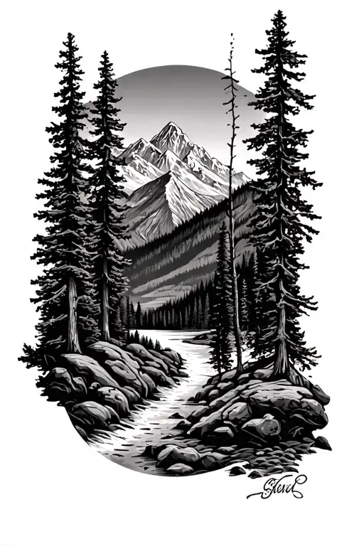 Colorado Outdoor Scene With Trees And Mountains Full Sleeve