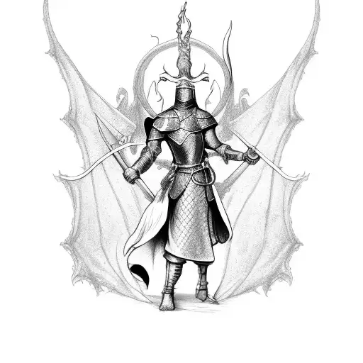 Medieval Character With Dragon