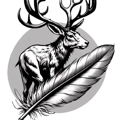 Jackalope Standing On A Feather