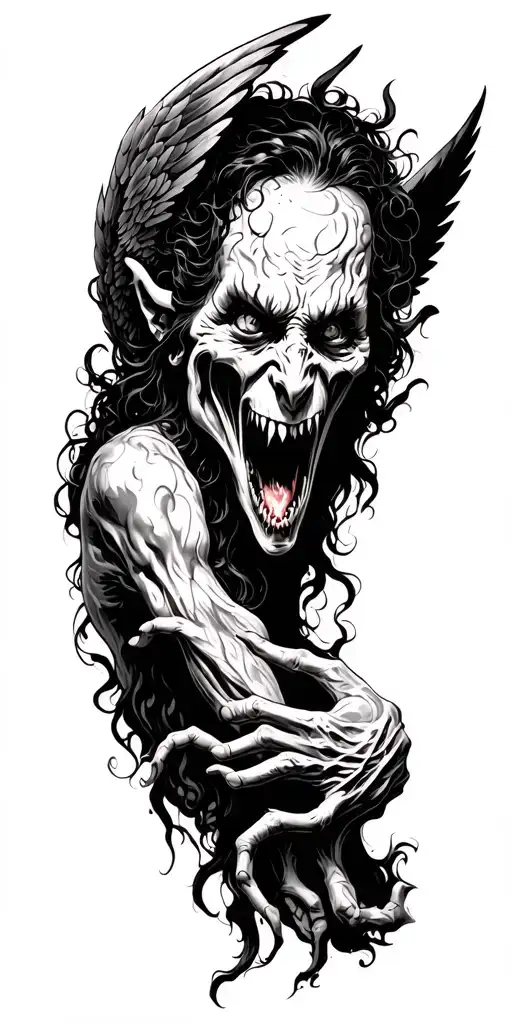 Angels And Demons Crawling Out Adhd Mind Portrait