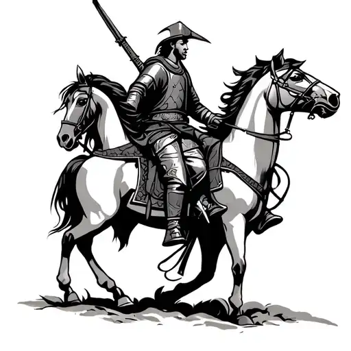 Midieval Cavalryman On A Horse