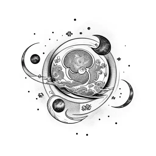 Combine Your Favorite Flower With A Celestial Object Like A Moon Or Star