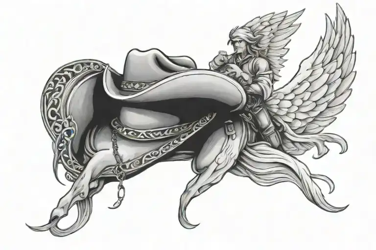 Cowboy Hat And Angel Halo Repressing The Cowboys And Angels Song