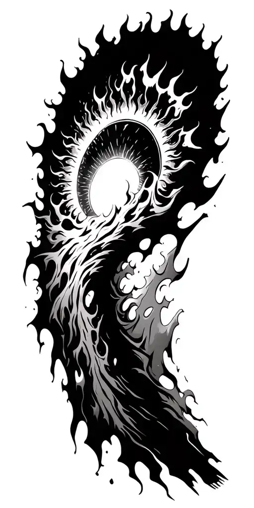 A Burning Sun Shattering Into Pieces